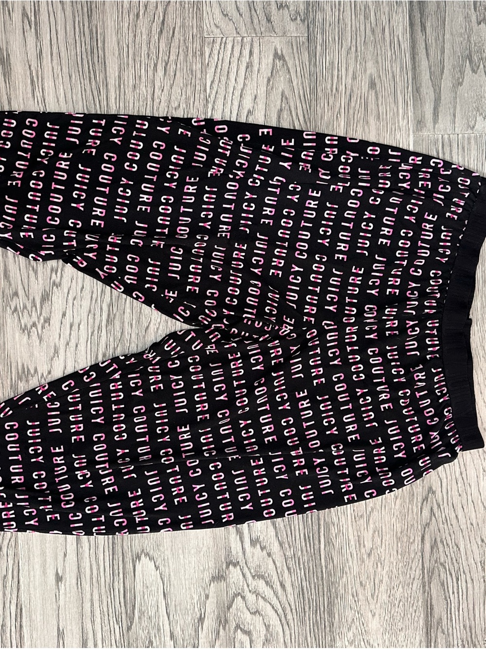 Juicy Couture Black and Pink Logo Lounge Pajama Bottoms